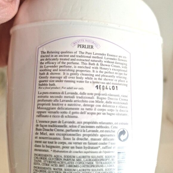 Lavender Honey Bath & Shower Cream 3 Lot Perlier 250mL 8.4 fl oz Made In Italy - Picture 3 of 6